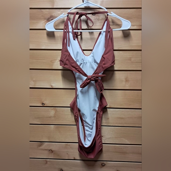 Fringe Cut Out Bathing Suit Size L - Picture 2 of 4